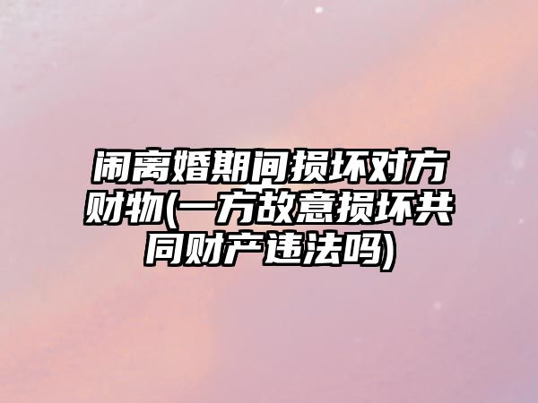 鬧離婚期間損壞對方財物(一方故意損壞共同財產違法嗎)