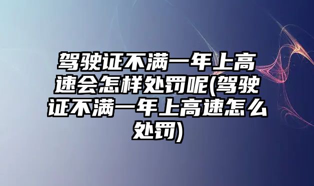 駕駛證不滿一年上高速會(huì)怎樣處罰呢(駕駛證不滿一年上高速怎么處罰)