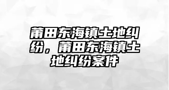 莆田東海鎮土地糾紛，莆田東海鎮土地糾紛案件