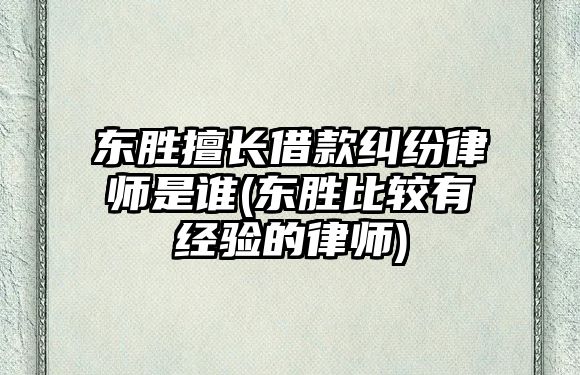 東勝擅長借款糾紛律師是誰(東勝比較有經(jīng)驗的律師)