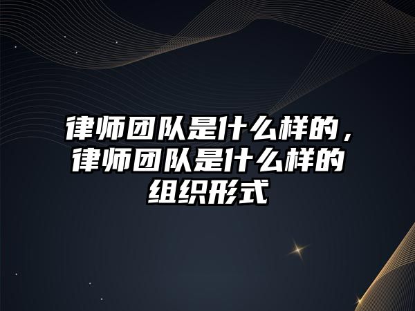 律師團(tuán)隊(duì)是什么樣的，律師團(tuán)隊(duì)是什么樣的組織形式