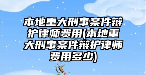 本地重大刑事案件辯護(hù)律師費(fèi)用(本地重大刑事案件辯護(hù)律師費(fèi)用多少)