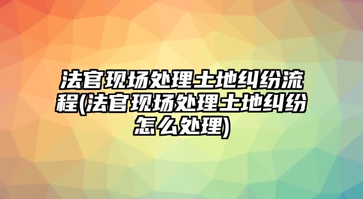 法官現(xiàn)場處理土地糾紛流程(法官現(xiàn)場處理土地糾紛怎么處理)