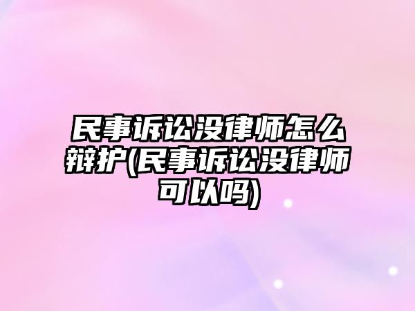 民事訴訟沒律師怎么辯護(民事訴訟沒律師可以嗎)