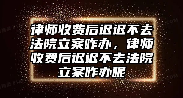 律師收費(fèi)后遲遲不去法院立案咋辦，律師收費(fèi)后遲遲不去法院立案咋辦呢