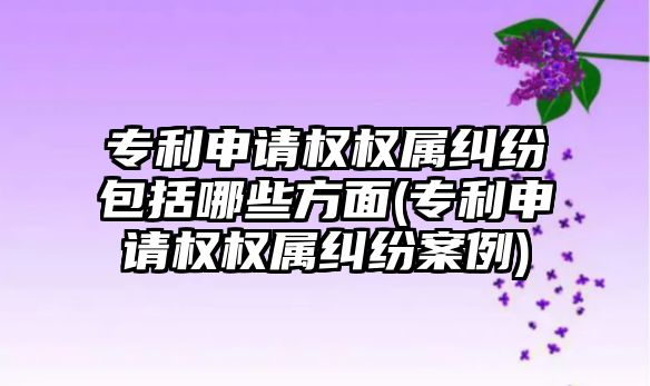 專利申請權權屬糾紛包括哪些方面(專利申請權權屬糾紛案例)