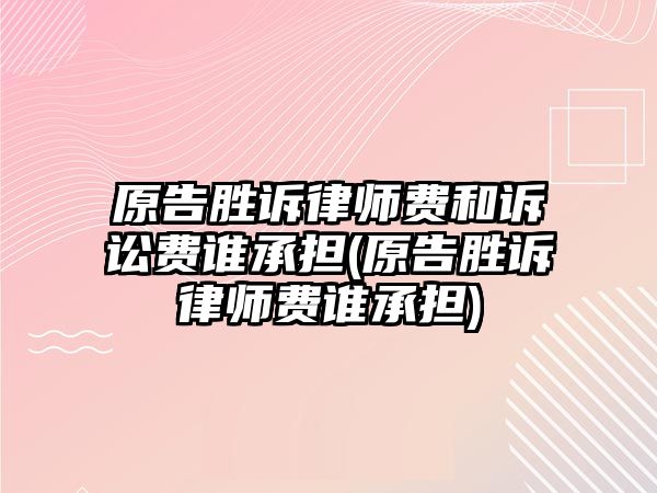 原告勝訴律師費和訴訟費誰承擔(原告勝訴律師費誰承擔)