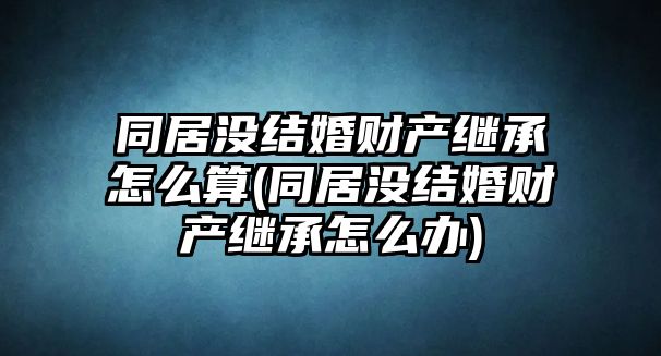 同居沒結婚財產繼承怎么算(同居沒結婚財產繼承怎么辦)