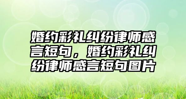 婚約彩禮糾紛律師感言短句，婚約彩禮糾紛律師感言短句圖片