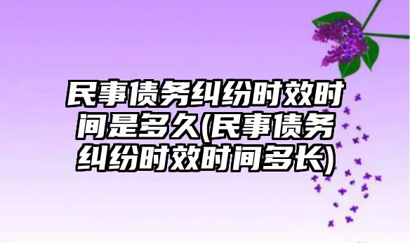 民事債務(wù)糾紛時(shí)效時(shí)間是多久(民事債務(wù)糾紛時(shí)效時(shí)間多長(zhǎng))