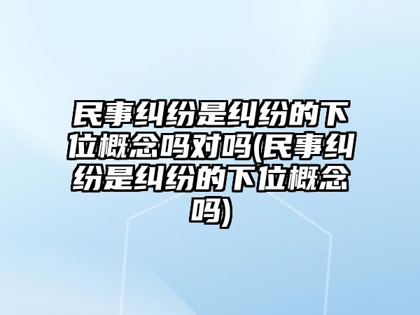 民事糾紛是糾紛的下位概念嗎對嗎(民事糾紛是糾紛的下位概念嗎)