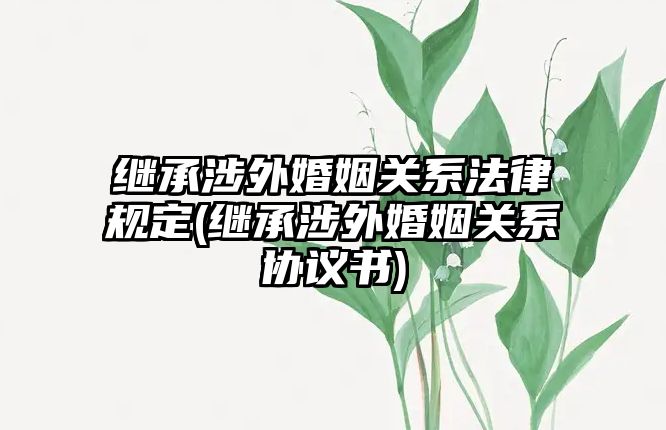 繼承涉外婚姻關系法律規(guī)定(繼承涉外婚姻關系協(xié)議書)