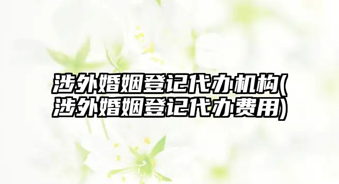 涉外婚姻登記代辦機(jī)構(gòu)(涉外婚姻登記代辦費(fèi)用)