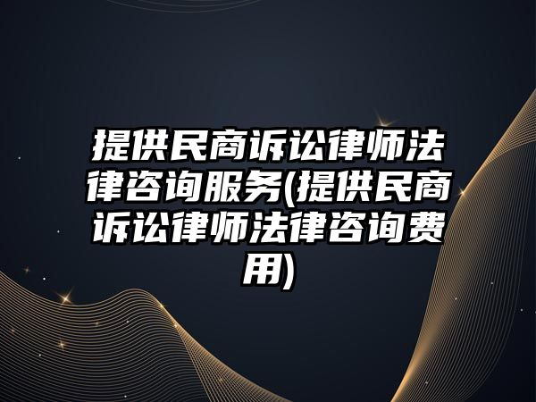 提供民商訴訟律師法律咨詢服務(wù)(提供民商訴訟律師法律咨詢費用)