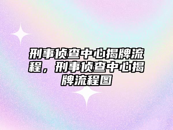 刑事偵查中心揭牌流程，刑事偵查中心揭牌流程圖