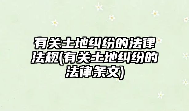 有關(guān)土地糾紛的法律法規(guī)(有關(guān)土地糾紛的法律條文)