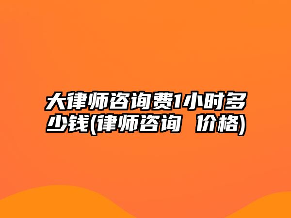 大律師咨詢費1小時多少錢(律師咨詢 價格)