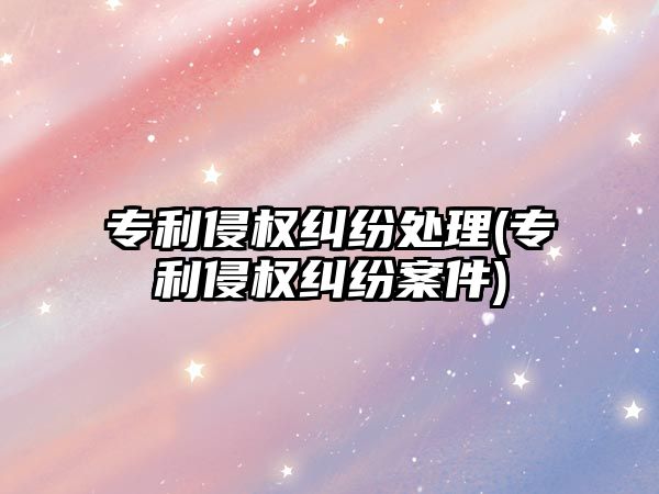 專利侵權糾紛處理(專利侵權糾紛案件)