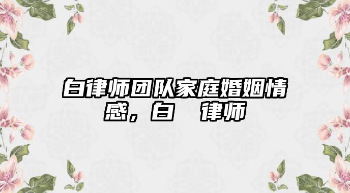 白律師團隊家庭婚姻情感，白皛 律師