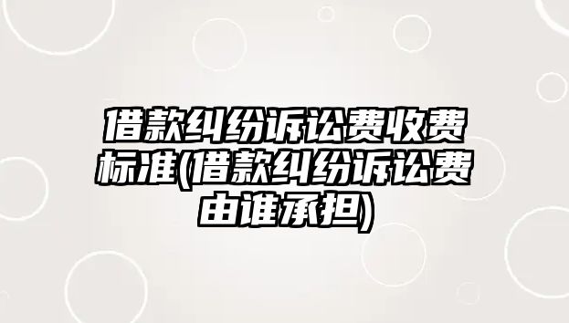 借款糾紛訴訟費(fèi)收費(fèi)標(biāo)準(zhǔn)(借款糾紛訴訟費(fèi)由誰承擔(dān))