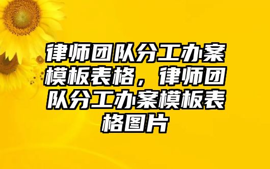 律師團隊分工辦案模板表格，律師團隊分工辦案模板表格圖片