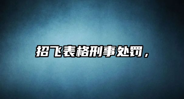 招飛表格刑事處罰，