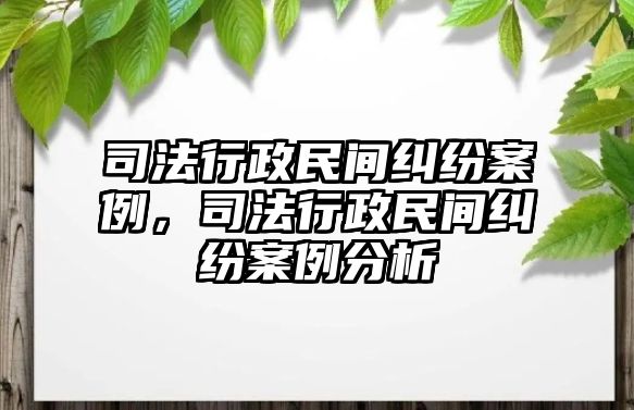 司法行政民間糾紛案例，司法行政民間糾紛案例分析