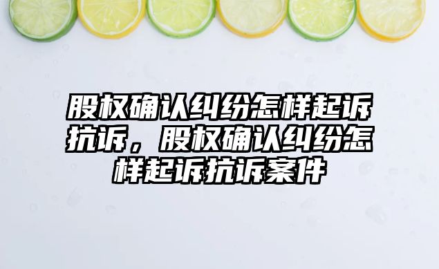 股權確認糾紛怎樣起訴抗訴，股權確認糾紛怎樣起訴抗訴案件