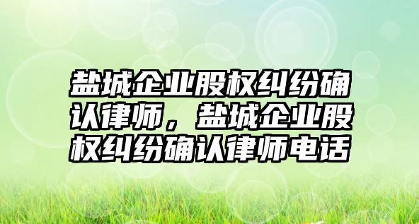 鹽城企業(yè)股權(quán)糾紛確認律師，鹽城企業(yè)股權(quán)糾紛確認律師電話