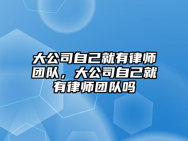 大公司自己就有律師團隊，大公司自己就有律師團隊嗎