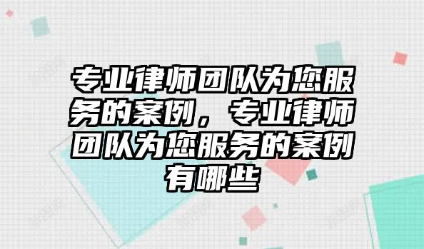 專業(yè)律師團隊為您服務的案例，專業(yè)律師團隊為您服務的案例有哪些