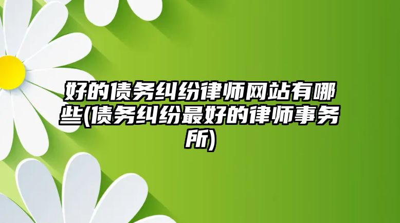 好的債務糾紛律師網站有哪些(債務糾紛最好的律師事務所)