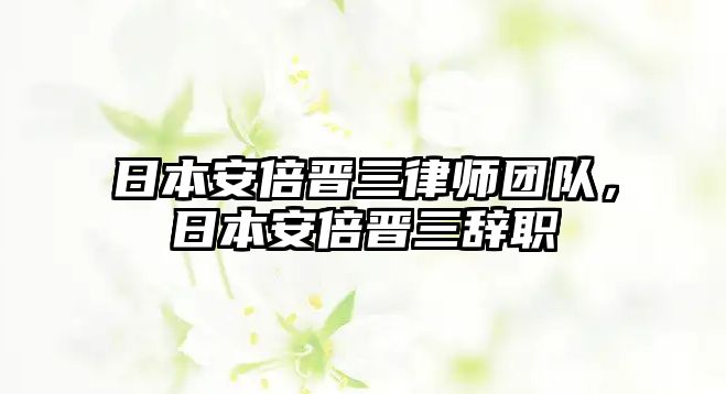 日本安倍晉三律師團(tuán)隊，日本安倍晉三辭職