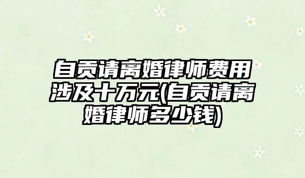 自貢請離婚律師費(fèi)用涉及十萬元(自貢請離婚律師多少錢)