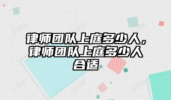 律師團(tuán)隊上庭多少人，律師團(tuán)隊上庭多少人合適